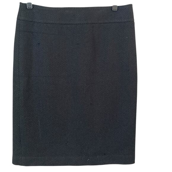 Jones NY Pencil Skirt Womens 4 Black Side Slit Front Career Workwear Casual New - Picture 8 of 13